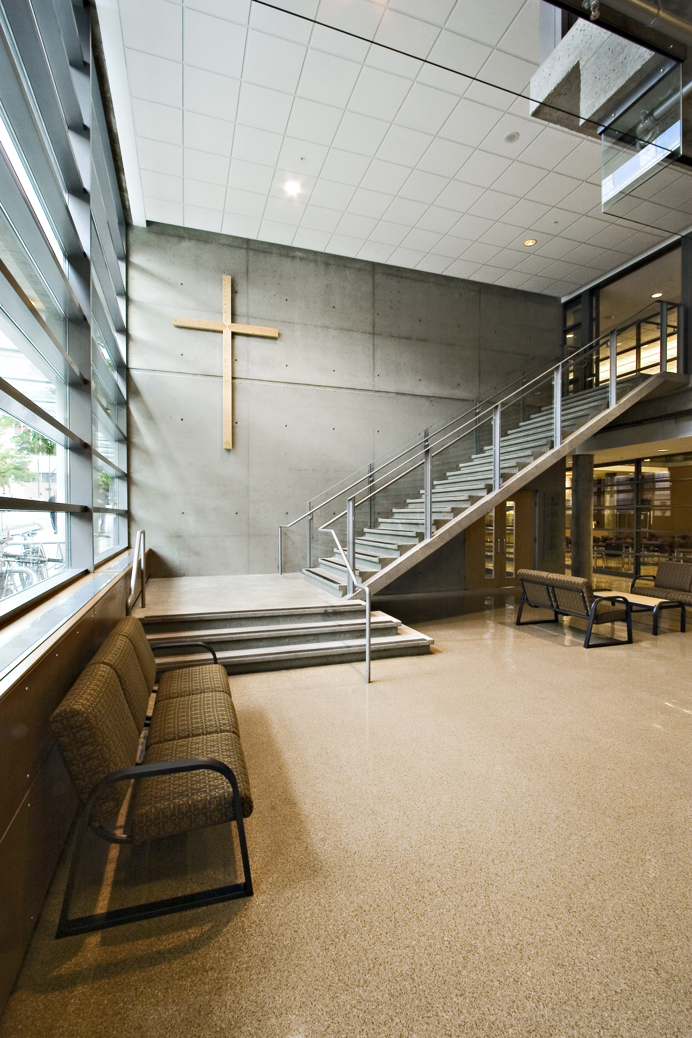 A staircase from ground floor
