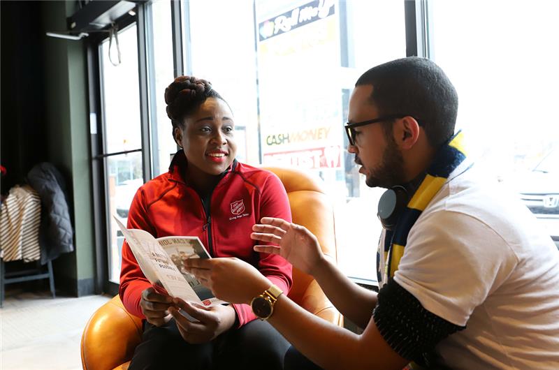 A guest receiving guidance